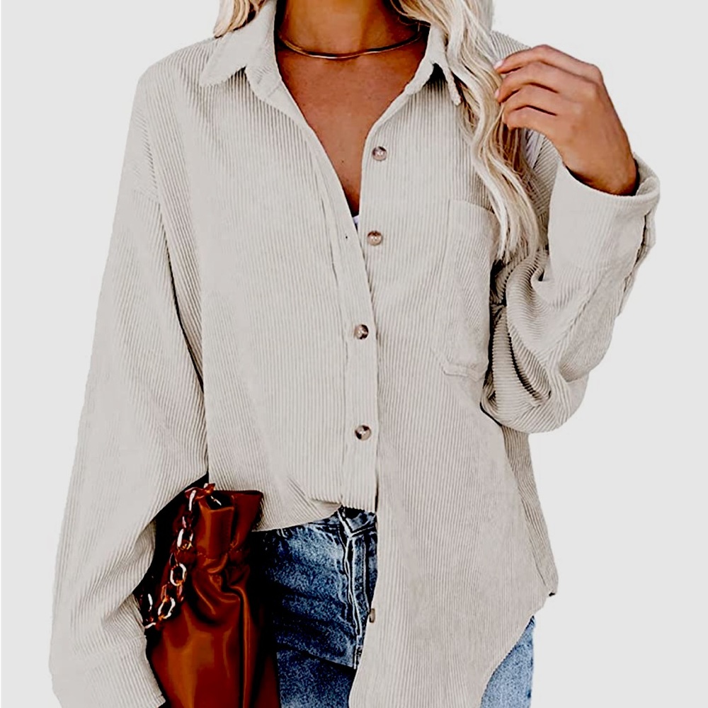 Corduroy Casual Long sleeve button down